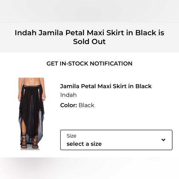 Indah Black Asymmetrical Layered Maxi Skirt - Picture 6 of 15